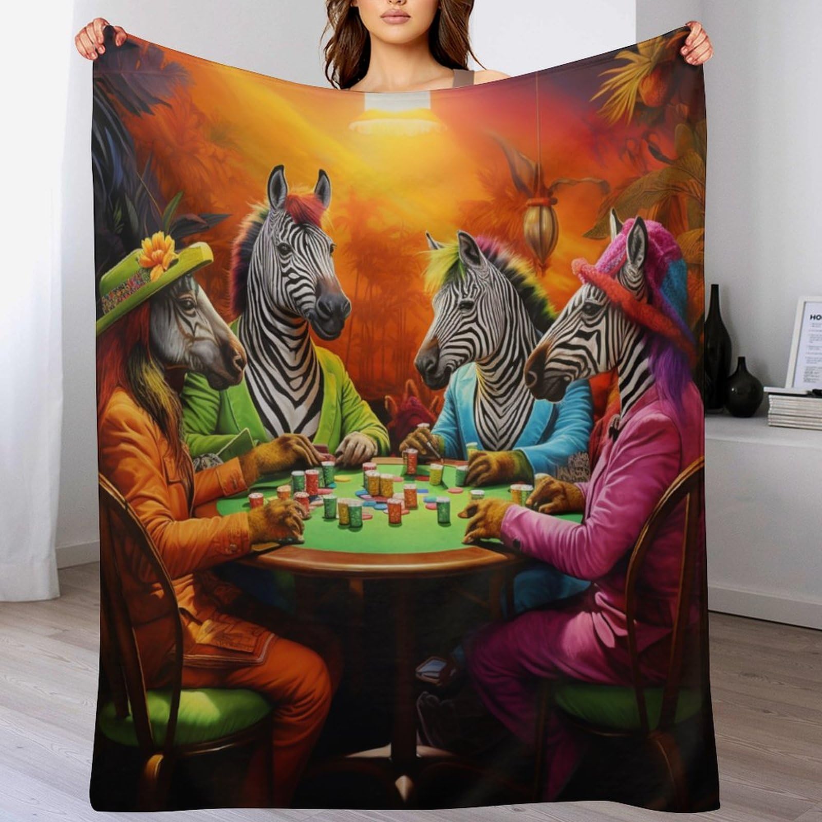 Couverture polaire chaude en flanelle anti-pilling motif animaux pour canapé confortable