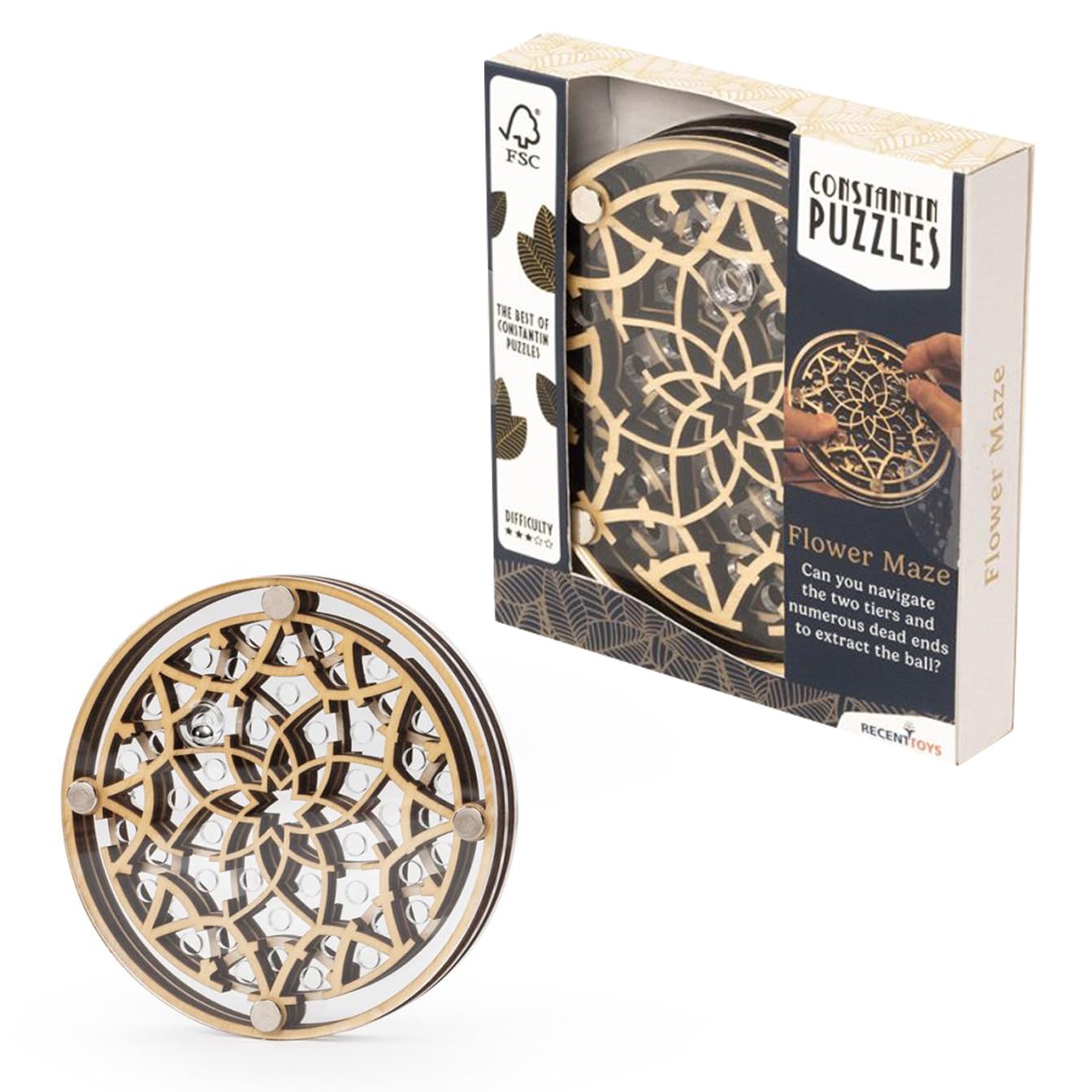 ♦️♦️♦️♦️栗田美術館♦️♦️♦️♦️ Amazon.com: Recent Toys Constantin Flower Maze Wooden Puzzle