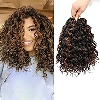 Vista 8 de Gogo Curl Cabello de Ganchillo Rizado de 8 Pulgadas Cabello Corto Rizado de Ganchillo para Mujeres Negras Rizos de Playa Onda de Agua Cabello Rizado