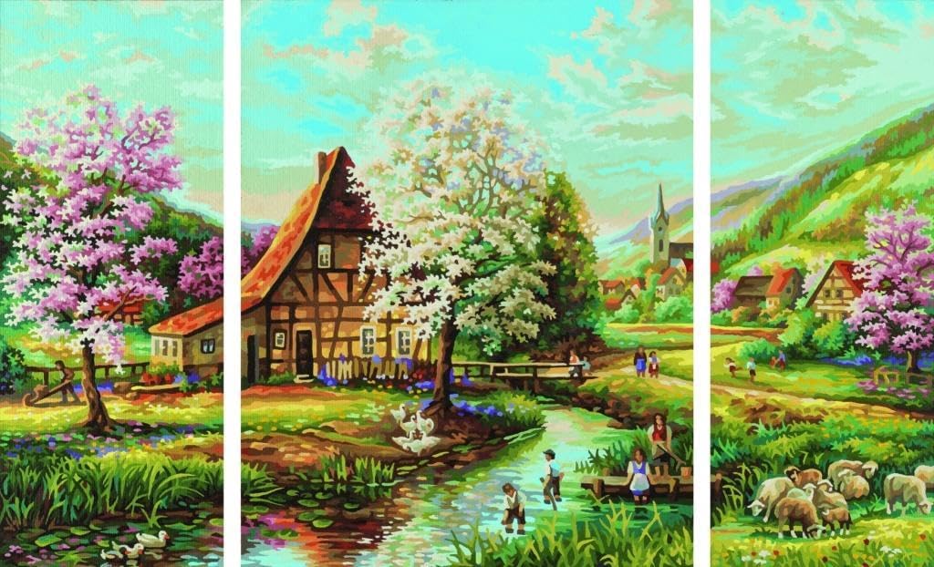 Schipper 609260664 "Country Idyll Triptychon Paint By Numbers Board