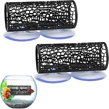 2pcs Betta Fish Tank Accessories,Betta Tunnel,Betta Fish Toys with Suction Cups,Betta Hideout,Aquarium Decor,Betta Hammock,Safer for Small Fish & Shrimp, Aquarium Decor & Hideout Tube