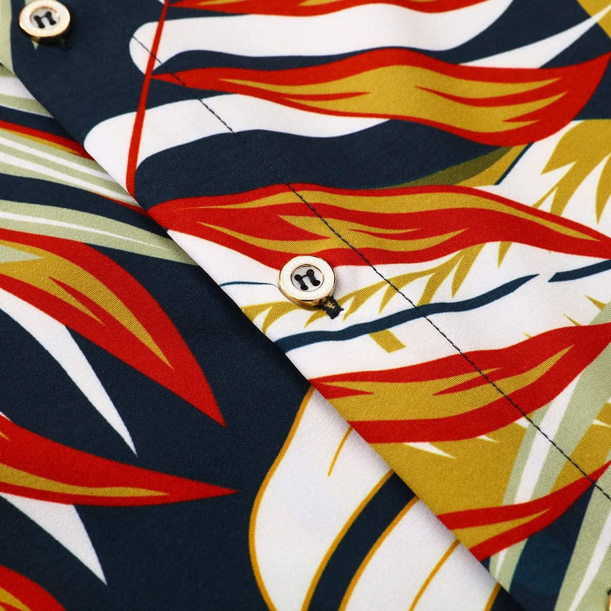 SheLucki Hawaiian Shirt for Men, Unisex Summer Beach Casual Short Sleeve Button Down Shirts, Printed Palmshadow Clothing - Image 5