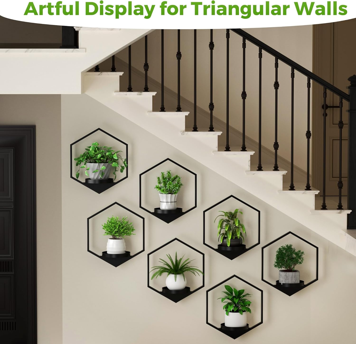 Wall Planters for Indoor Plants 7 Pack, Plant Frames Wall Decor Living Room Plant Stand Hanging Wall Plants Holder to Hold Large Pots Wall Plant Hanger Window Plant Shelves for Outdoor Entryway