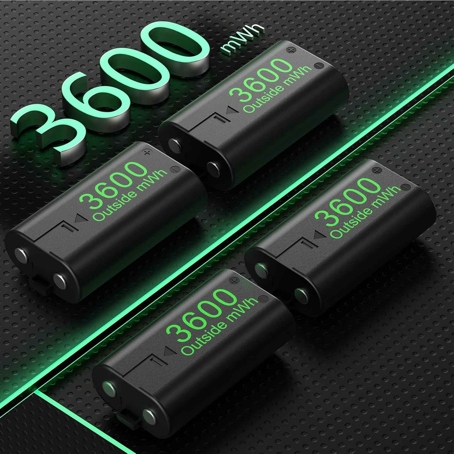 Rechargeable Battery Pack for Xbox One Controller Charger with Upgraded Version 4x3600mWh Batteries, Compatible with Xbox Series X/S, Xbox One S/X/Elite, Witch Fast Charging Station, Type-C Cable