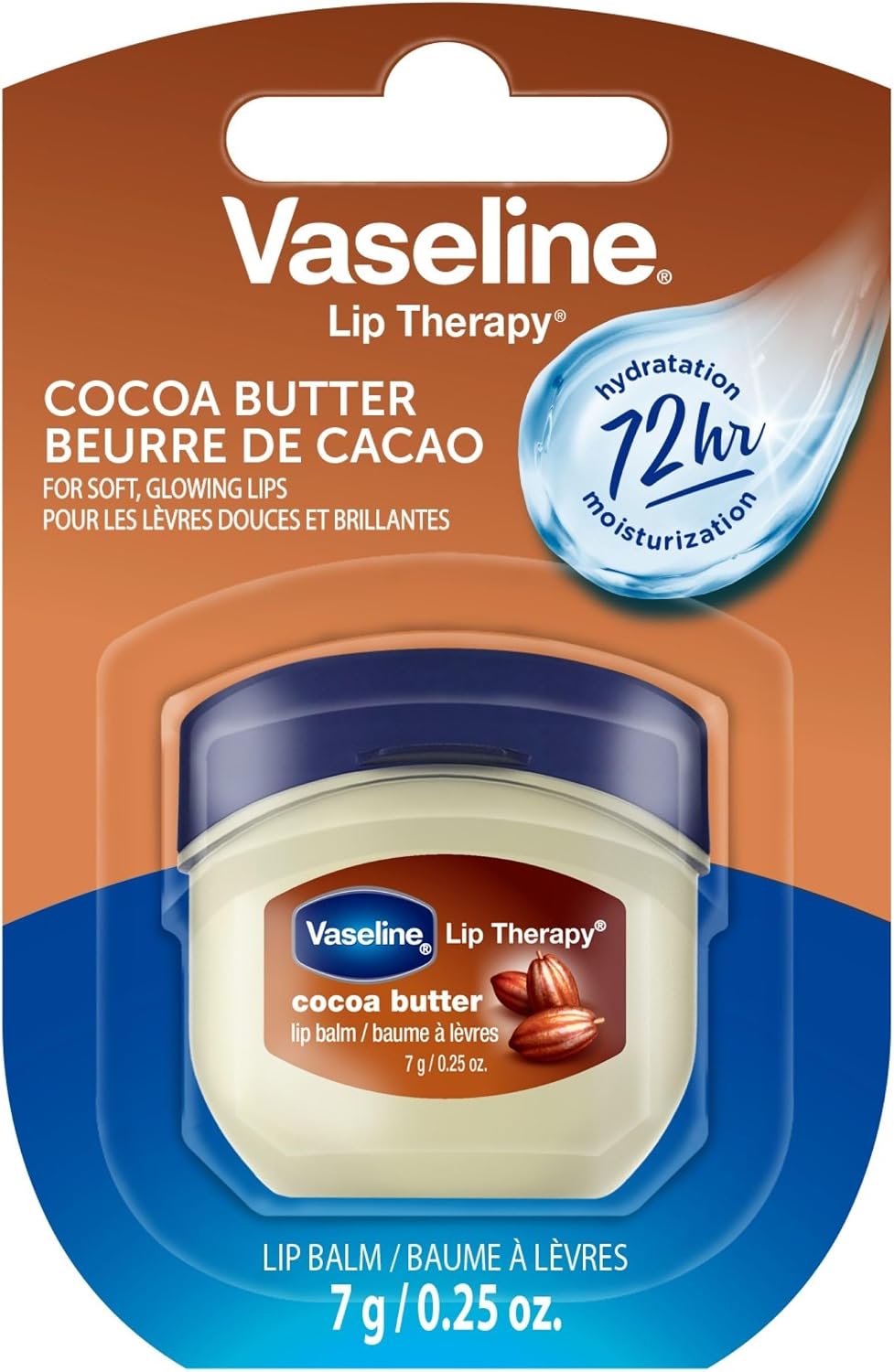 Vaseline Lip Therapy Lip Balm Mini, Cocoa Butter, 0.25 oz