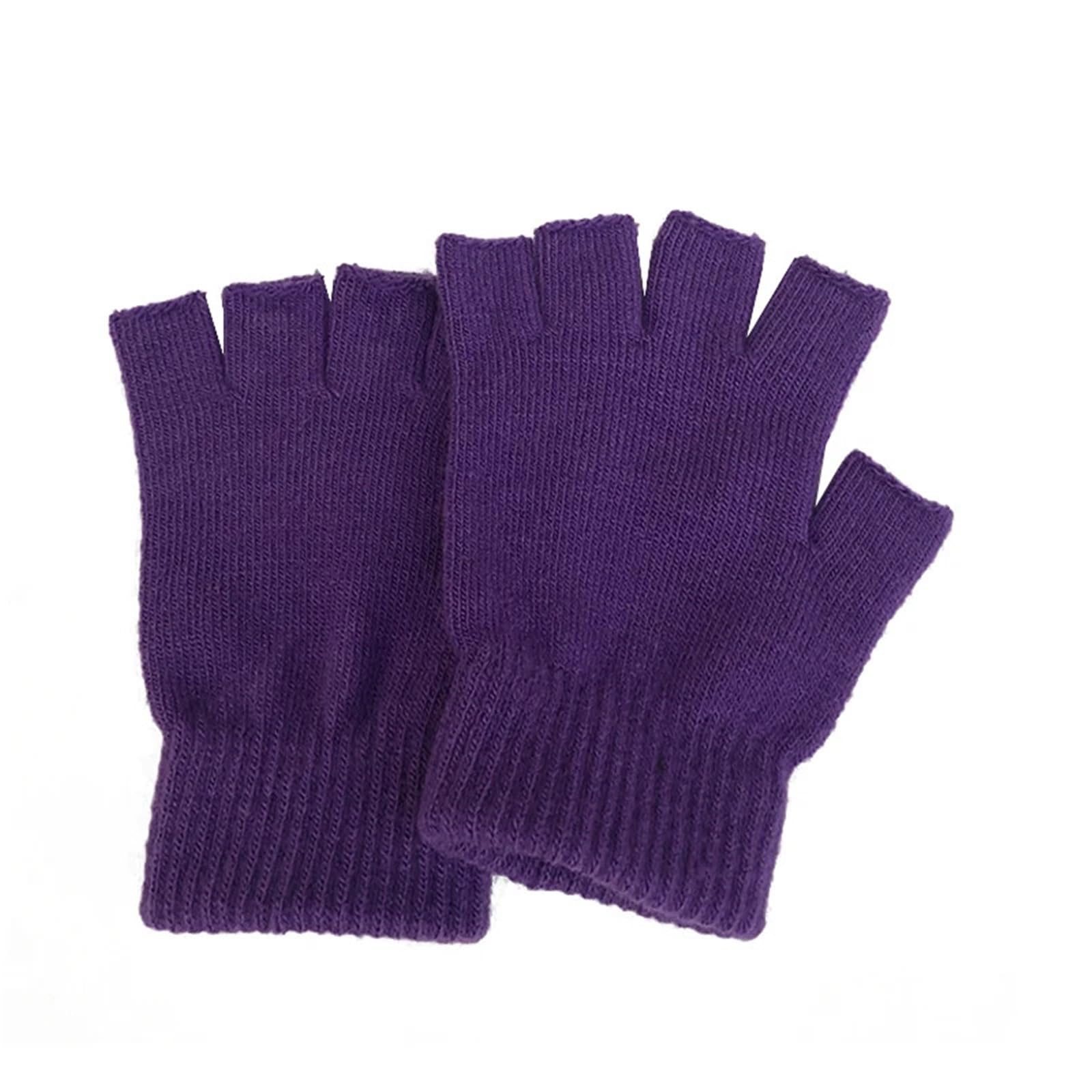 3 pares de guantes sin dedos medio dedo invierno Unisex for exteriores cortos cálidos punto for hombres y mujeres elásticos cómodos Para Correr, Ciclismo, Conducir