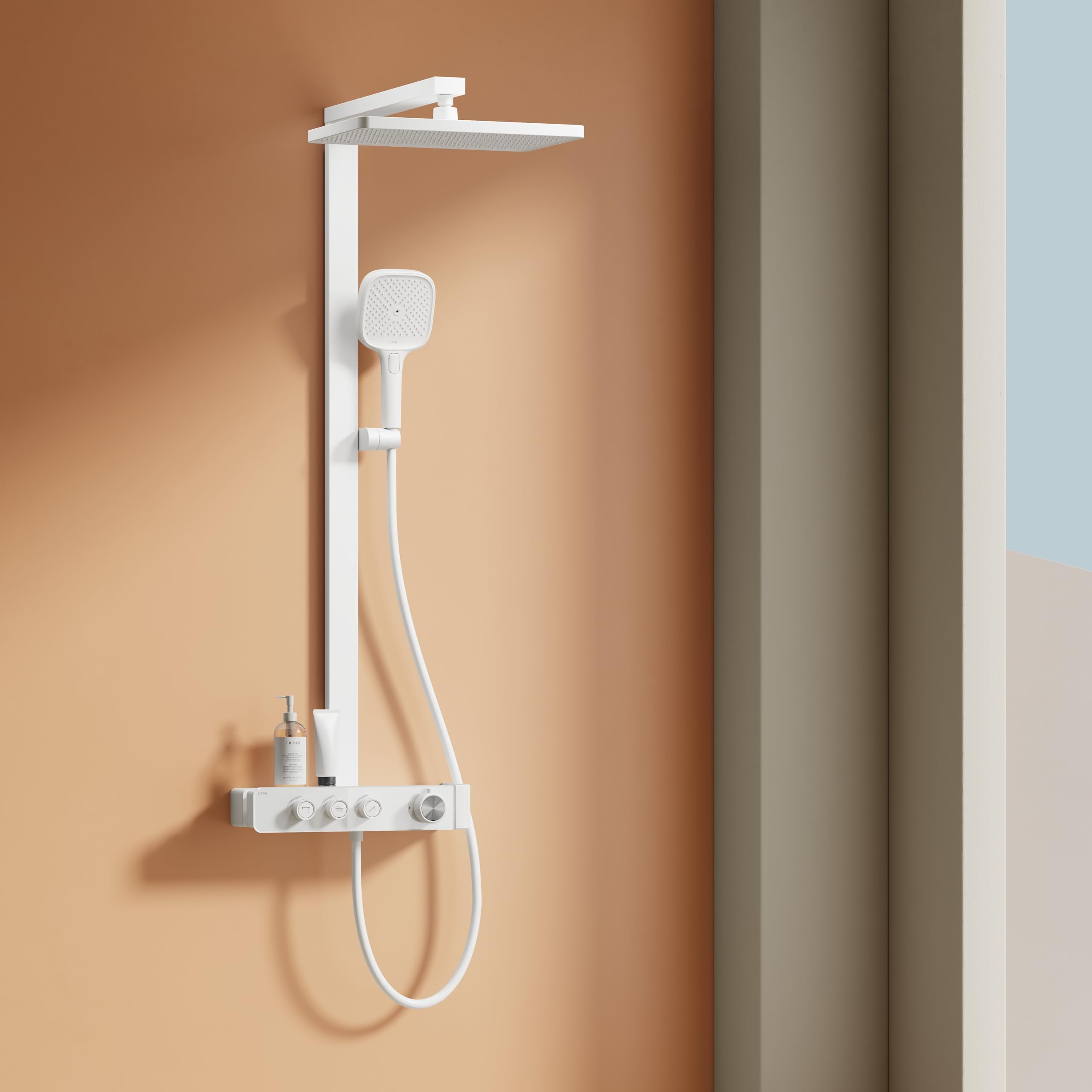 Colonne de douche thermostatique EMKE douche pluie 360 mm et douchette 3 jets