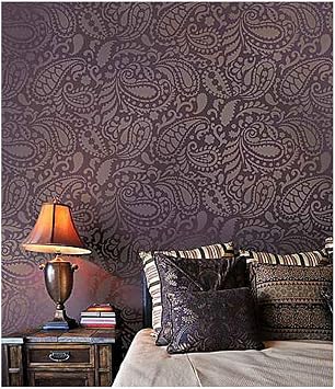Paisley Allover Wall Stencil Large Reusable Stencil for Painting Walls DIY Wallpaper Alternative for Modern Accent Walls and Home Decor