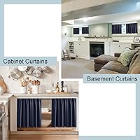 Vista 6 de Cortinas azul marino para autocaravanas RV Camper, juego de 2 paneles con bolsillo para la barra, cortinas oscuras para oscurecer la habitación