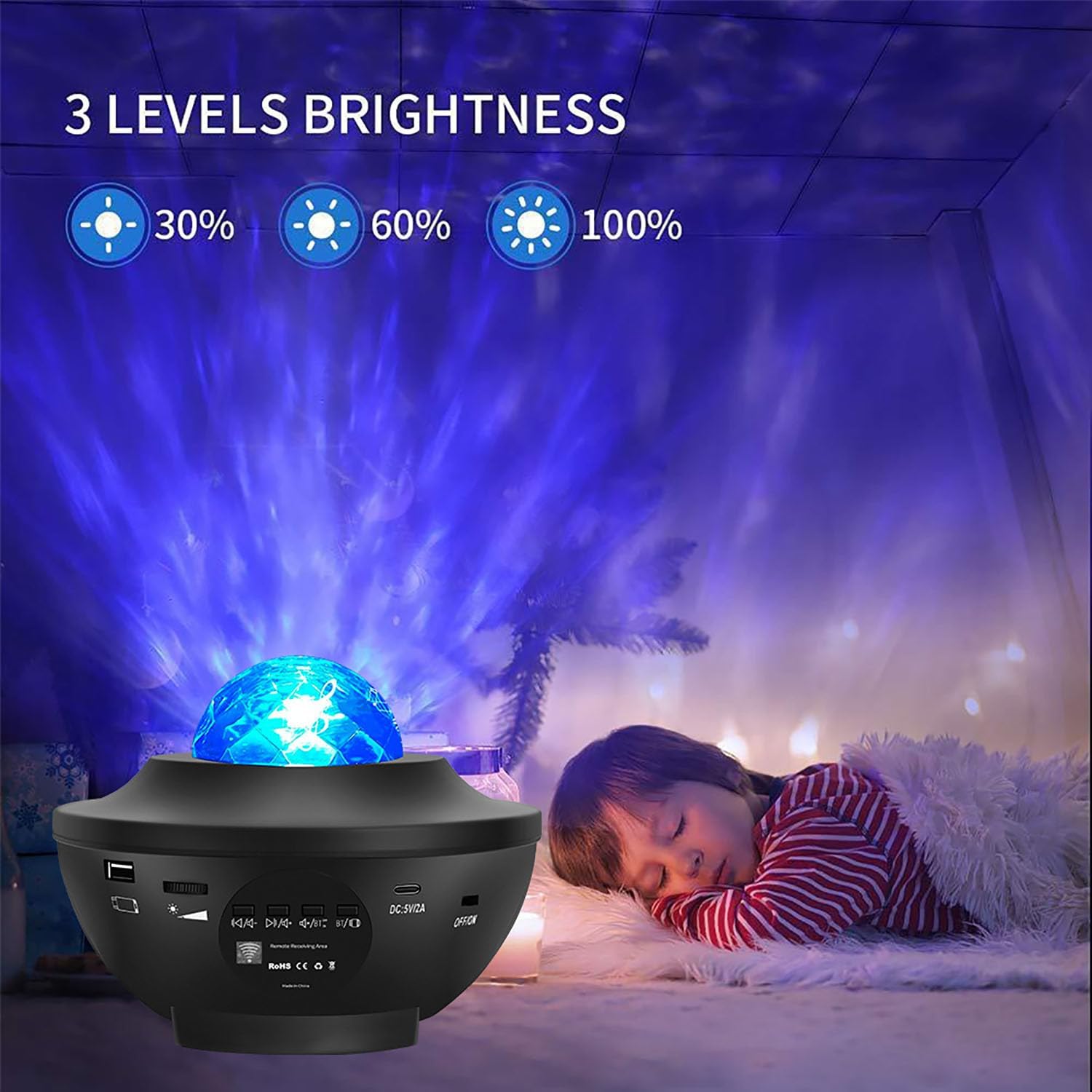 Star Projector Galaxy Light Projector, 3 in 1 Galaxy Projector Night Light with Remote Control, Music Speaker & Timer, Star Lights for Bedroom Bedroom/Party/Home Decor