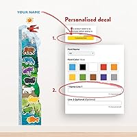 Vista 3 de Oliver's Labels Tabla de crecimiento para niños - Bonita calcomanía de pared personalizada - Regla para tamaño infantil - Calcomanía de medición