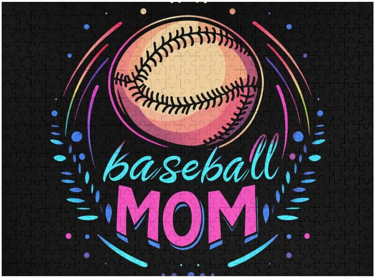 Baseball Mom Wood Puzzle Challenging Jigsaw Puzzles for Women Men