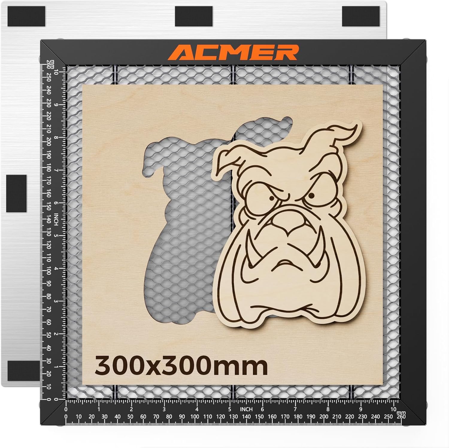 ACMER Honeycomb Laser Bed 300 * 300mm, Laser Engraver Honeycomb Working Table with Aluminum Backing Plate, Cutting Table for Diode CO₂ Fiber Laser Engravers, Desktop Protection