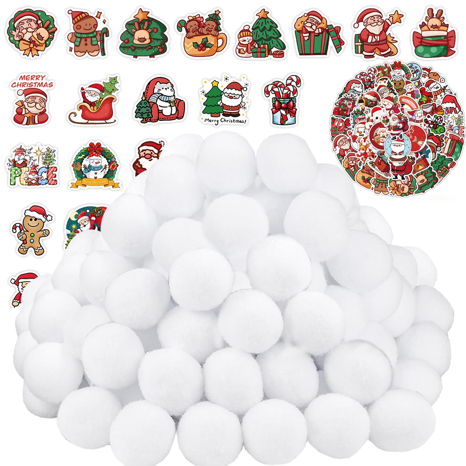 LOHASTOUR 20 Pack Indoor Snowball Fight Set, Artificial Snow Fight Balls, Indoor Snow Fight Ball Set, Soft Snow Fake Balls Party