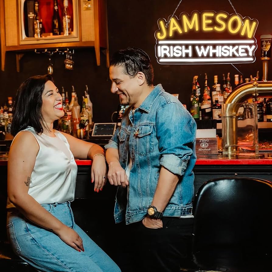 WonderfulLife Whiskey Neon Sign for Jameson in Bar Pub Man