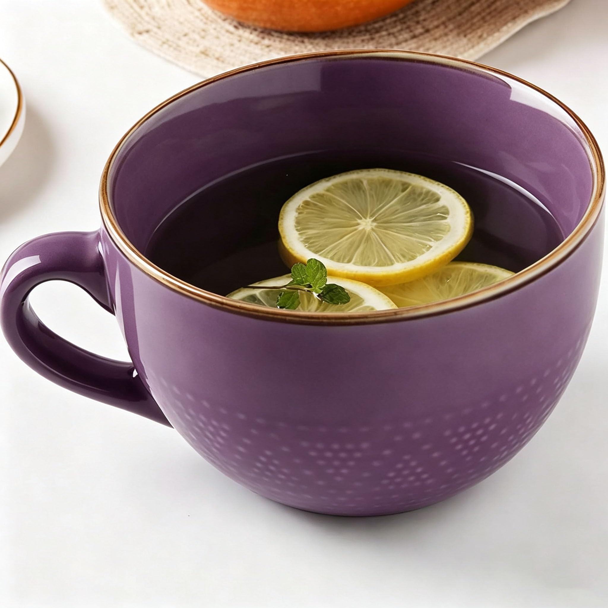Amazon.com: Disoza Violet Large Coffee Cup 24 Ounce Oversized Soup