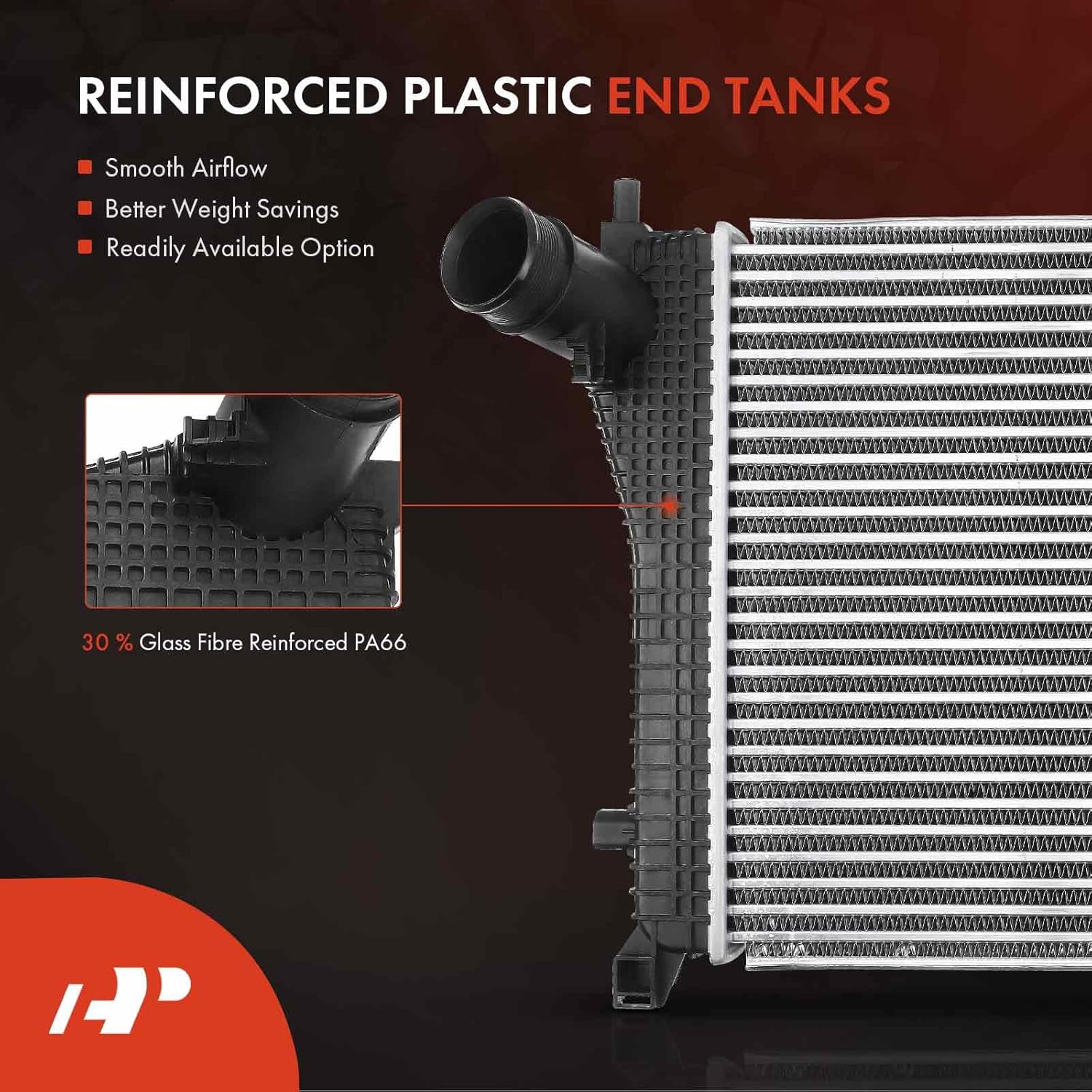 A-Premium Turbo Intercooler Compatible with Select Audi & Volkswagen Models, A3, A3 Quattro, S3, TT TTS Quattro, Golf Alltrack R SportWagen, GTI, Jetta, 1.8L 2.0L Turbocharged