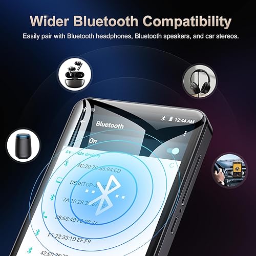 Miniatura 3 de Reproductor de MP3 con Bluetooth y WiFi, M303 de 4.0 pulgadas, pantalla táctil completa MP3 MP4 con altavoz, reproductor de música digital de alta