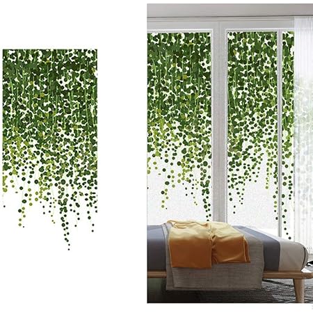 Amazon 窓ガラスフィルム グリーン竹 横92 100cm のり付き 目隠し シート おしゃれ リメイク 飛散防止 ノーブランド品 窓用フィルム 通販