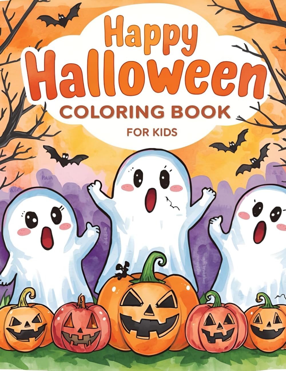 Spooky-Cute Halloween Coloring Book: Non-Scary Fun for Little Artists Ages 3-8: 15 Adorable and Non-Scary Halloween Designs with Pumpkins, Ghosts, Candy, and Friendly Witches