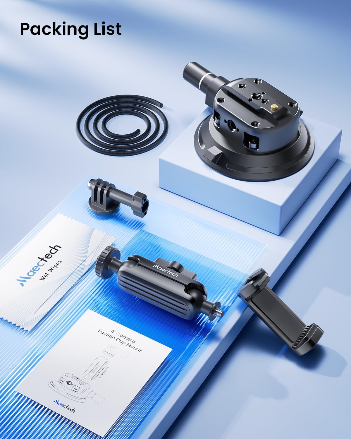 4" Suction Cup Mount with Magic Arm for Car Camera Mount for Go pro Windshield Phone Holder for Insta 360 Action Camera Accessories