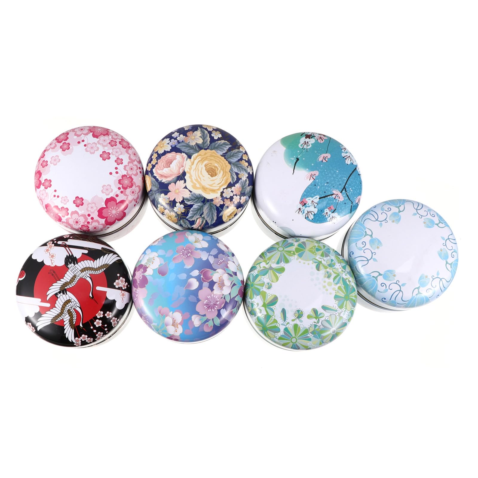 Boîte en fer ronde pour bougie et épice lot de 7 contenants DIY