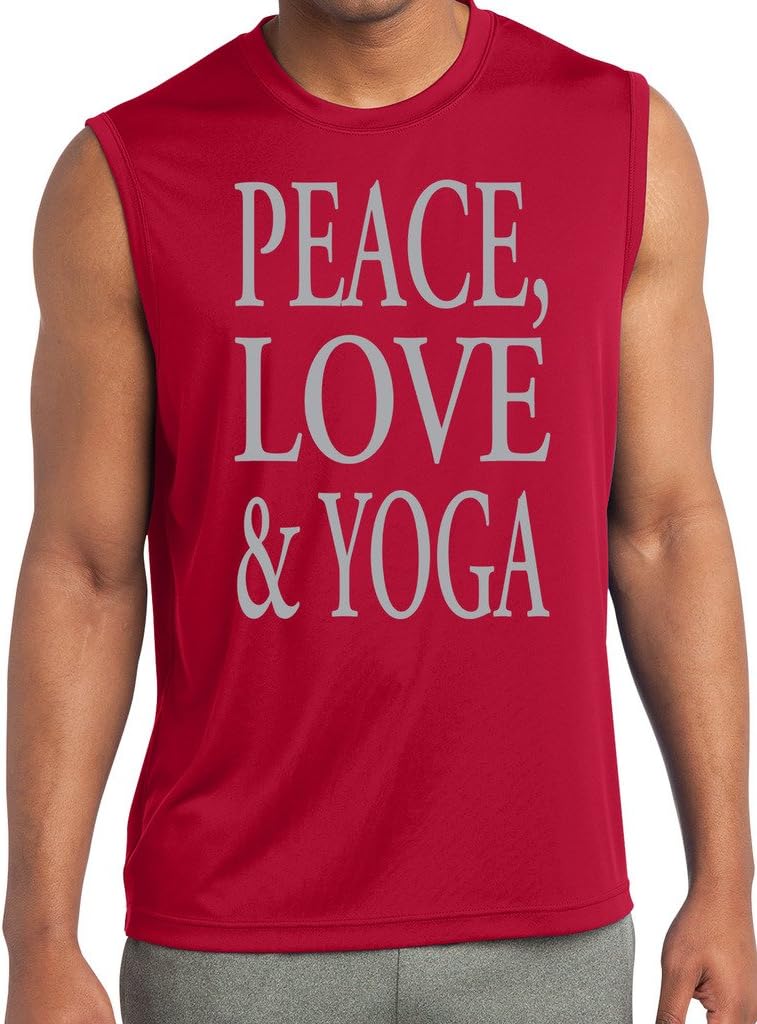 Yoga Clothing For You Mens Peace Love & Yoga Muscle Tee