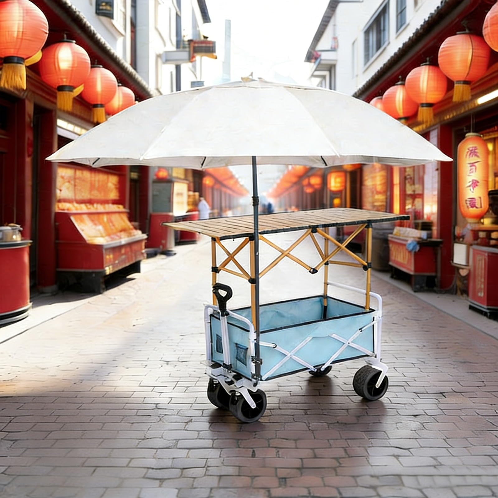 Chariot de rue pliable pour marché artisanal et stand