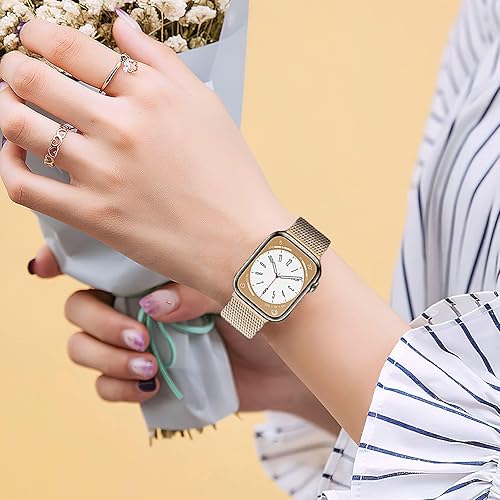 Miniatura 6 de Correa magnética para Apple Watch de 1.575 in, 1.732 in, 1.772 in, 1.614 in, 1.929 in, correas para iWatch de 1.496 in y 1.654 in, correa de malla