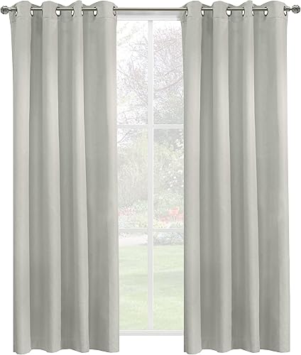 Miniatura 2 de Loft Living Giza Total Blackout - Panel de cortina texturizada, 52 x 95 pulgadas, color blanco