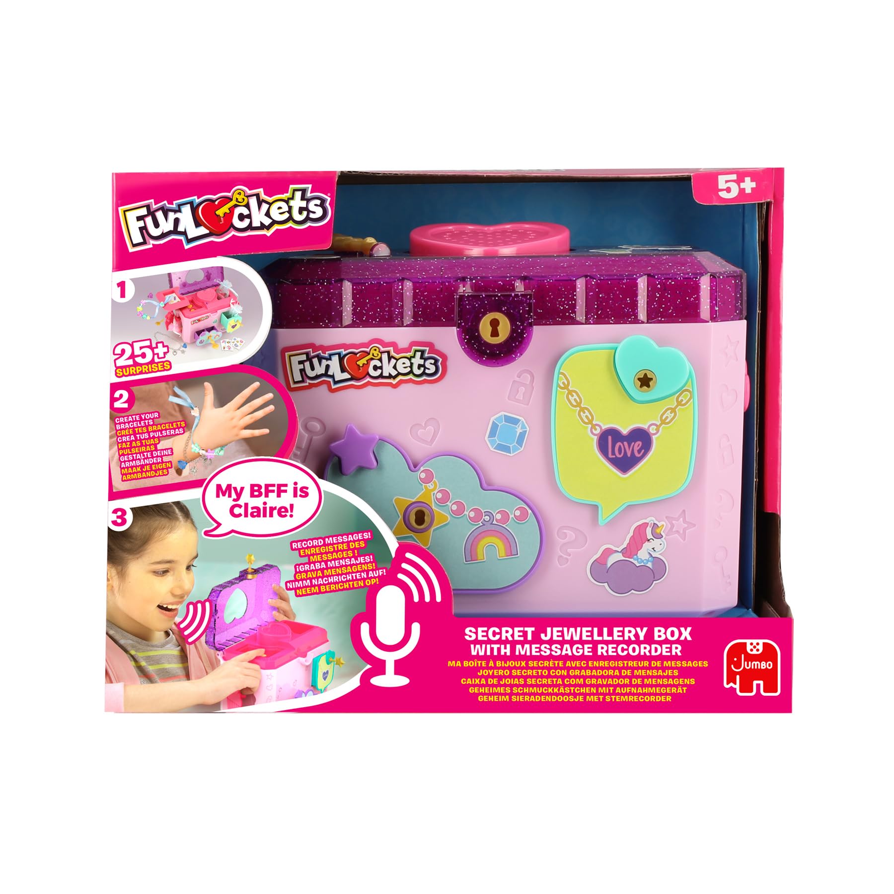 Coffret À Bijoux Pour Fille, Boîte À Bijoux Cœur, 3