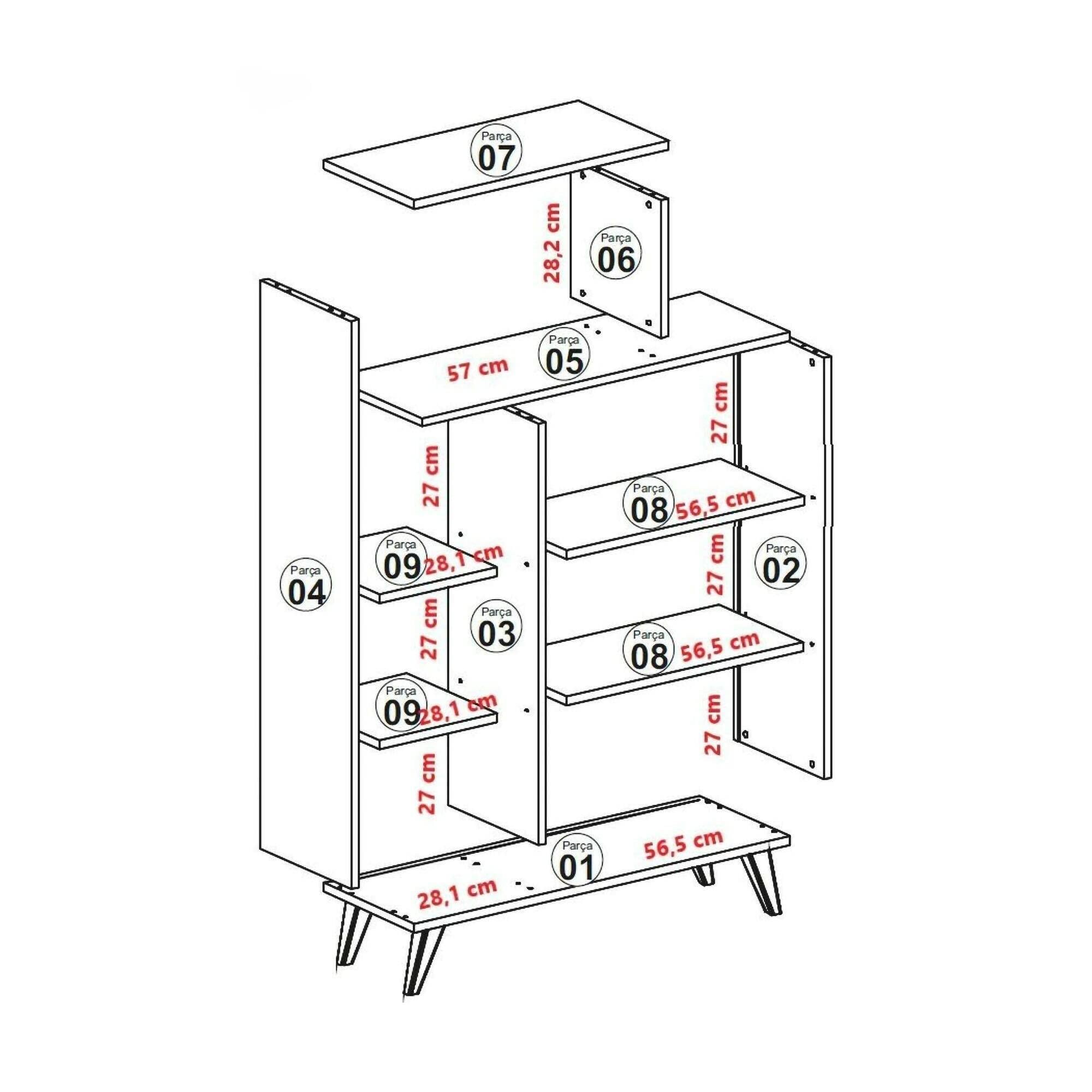 Dmora - Buffet Capella, Buffet du Salon, Commode de Salon, Garde-Manger de Cuisine, 90x32h132 cm, Blanc