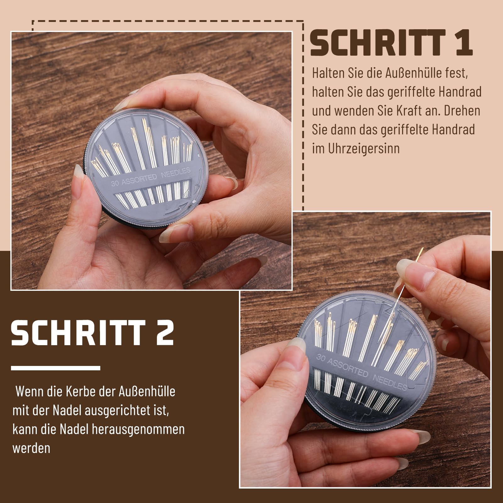 Gebogene Nähnadeln Set – 14-teilig, C-Form, Für Leder, Polster, Teppiche, Größen 2 Bis 6 Zoll, Metall, Mit Aufbewahrungsbox