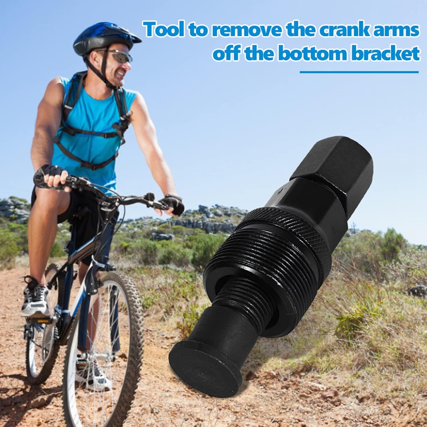 Bike Crank Puller, Bicycle Crank Arm Bottom Bracket Remover Extractor Cycling Crank Pulley Tool Compact Power Pull Freewheel Removal Repair Maintenance Spare Parts for Mountain Road Bikes Accessories