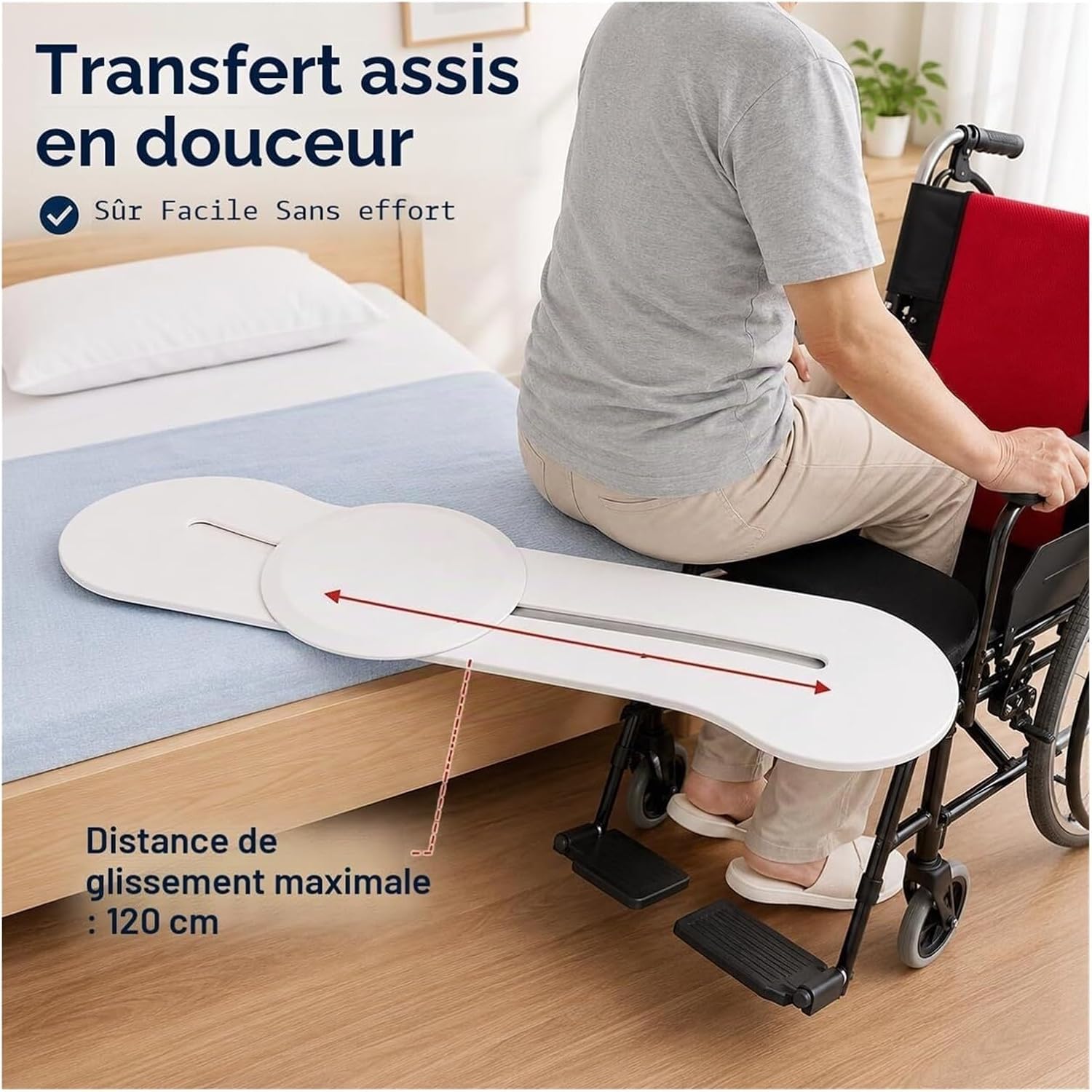Mobility Transfer Board with Sliding Disk, Curved