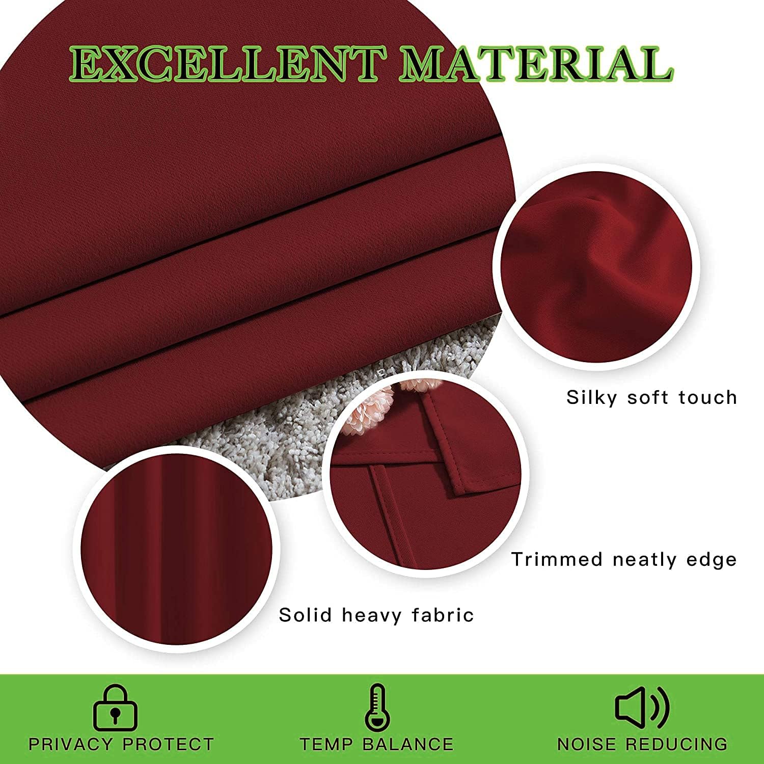 Yarnis Thermal Insulated Room Darkening Blackout Curtain Panel for Bedroom, Living Room Door and Windows, Parda (Maoon, 4 x 5 feet - 1 Piece) - Image 6 thumbnail