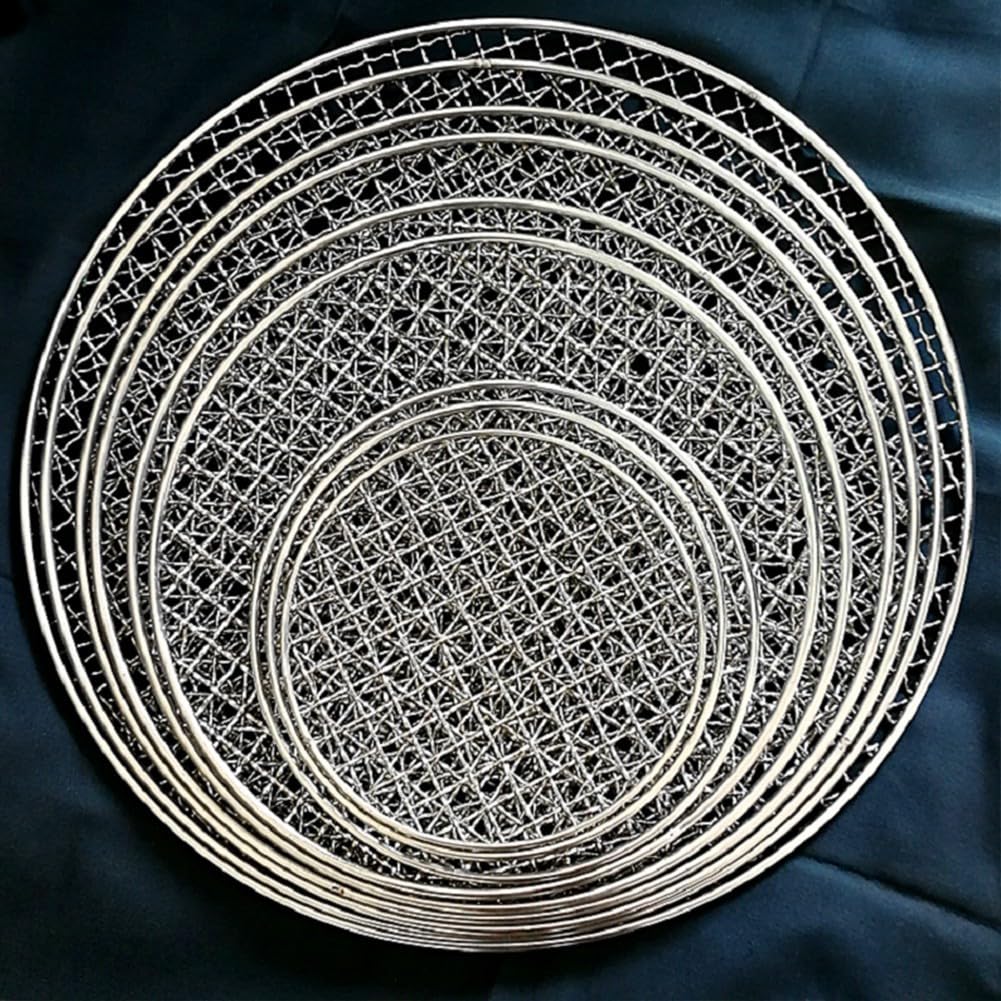 Artykuły do ​​pieczenia, Okrągła siatka do grilla ze stali nierdzewnej, nieprzywierająca, koreańska siatka do grilla, narzędzie do grillowania boczku(380MM)