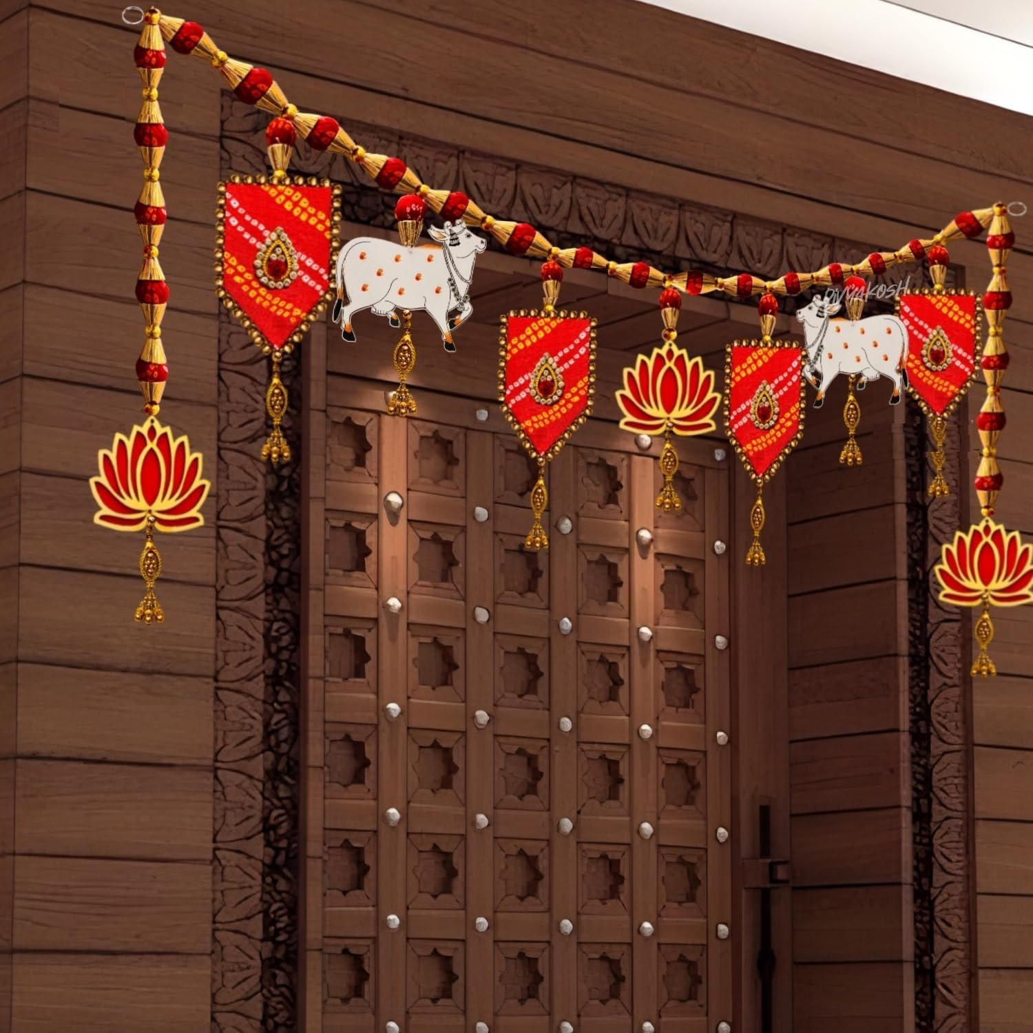 RK_Enterprises Festival/Swagat/Welcome Toran, Raani with Lotus Decoration Items, Door Hangings for Home Decoration, Toran for Home Decoration, Door Decoration Items Hanging