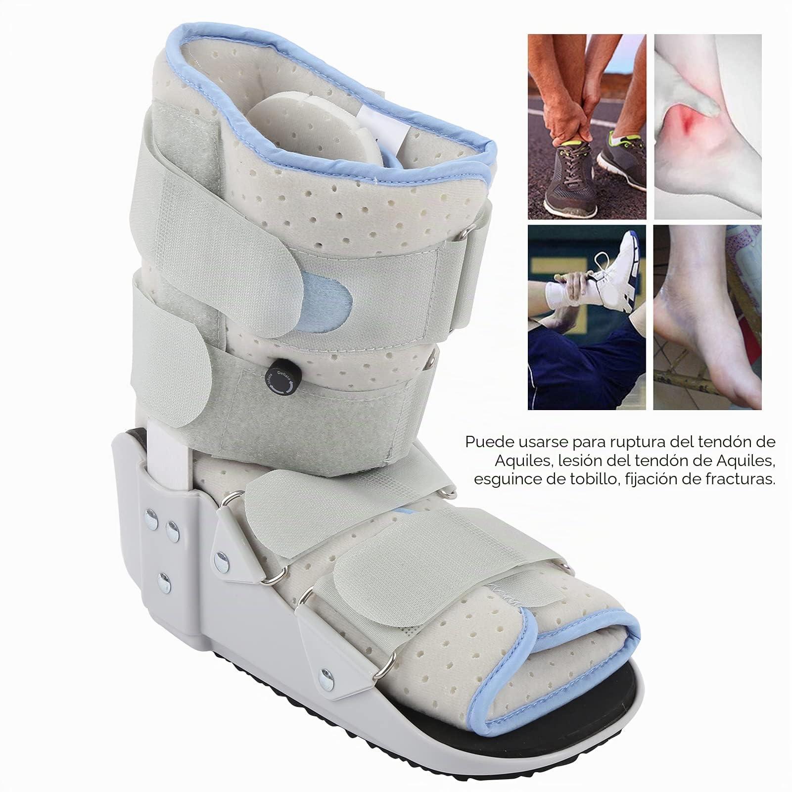 Bota para Fracturas De Tamaño M, Tobillera Ajustable, Férula De Tobillo Ajustable, Soporte Transpirable para La Rehabilitación De Lesiones De Tobillo Y Tendón De Aquiles