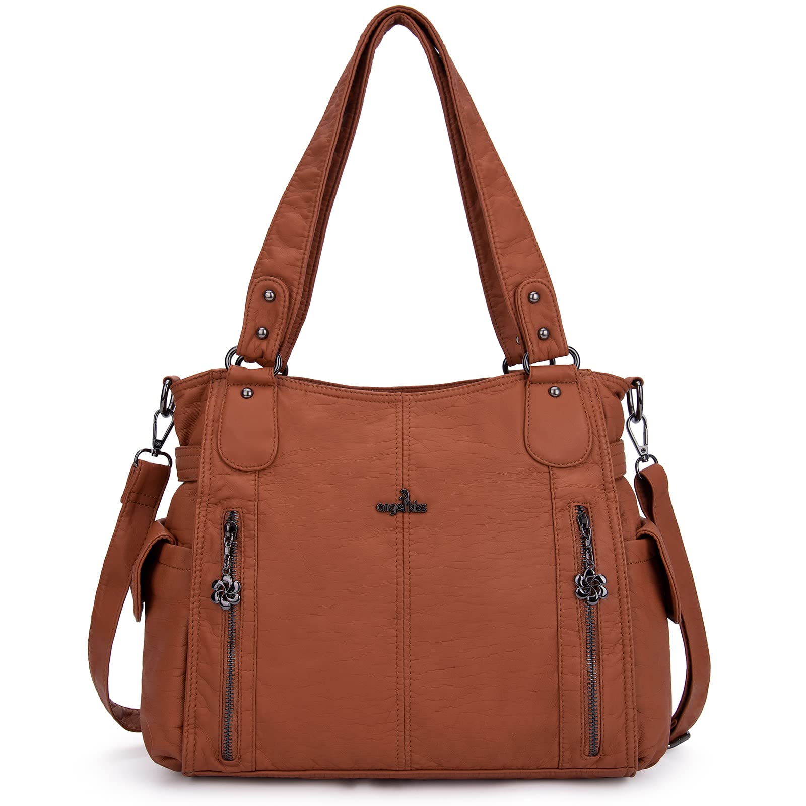 Angel Kiss Purses and Handbags Top-Handle Hobo Bags for Femmes Roomy Sacs à bandoulière en cuir lavés Sac à main pour filles