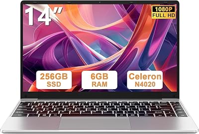 bvate 2026 Ordenador portátil 14″,Win11 N4020 Up to 2.8Ghz 256GB Admite expansión SSD 1TB 14″ Portátiles FHD 2.4G+5G WiFi BT 4.2 Mini-HDMI con ratón inalambrico & Pegatinas Teclado Español-Plata