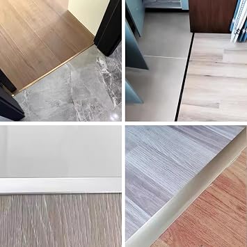 NeatiEase T Molding Transition Strip, Aluminum Laminate Floor Divider, Threshold for Floor Gaps, Black, 4ft x 0.8in (3pcs)