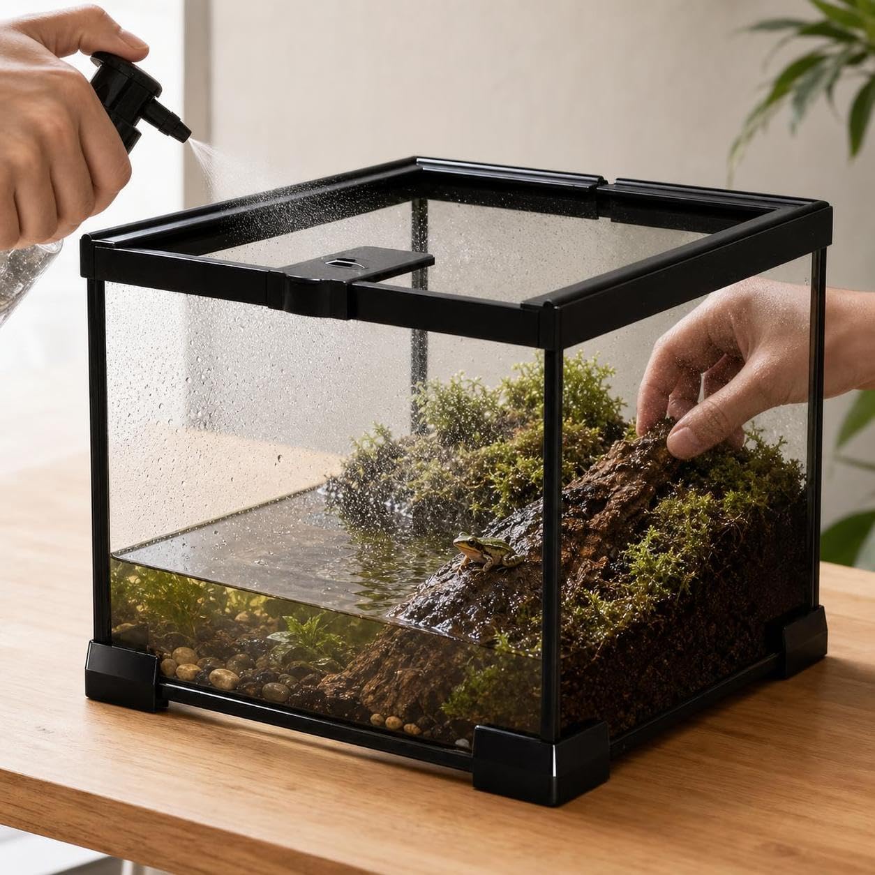 Terrario Vidrio Reptiles Apilable, 50 * 30 * 15cm | Plástico - campo ° - montaje fácil - resistente - ahorro espacio - cría - exhibición - - para iguanas