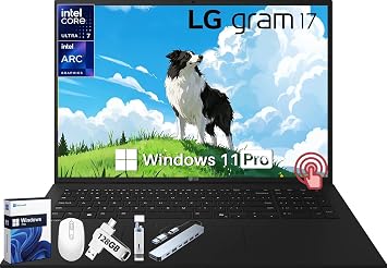 LG Gram 17 Touchscreen Laptop Copilot+ PC, 17" WQXGA Display, Intel Ultra 7 Series 2 258V, 32 GB RAM, 1 TB SSD, Intel Arc Graphics, Backlit, Wi-Fi 7, Windows 11 Pro