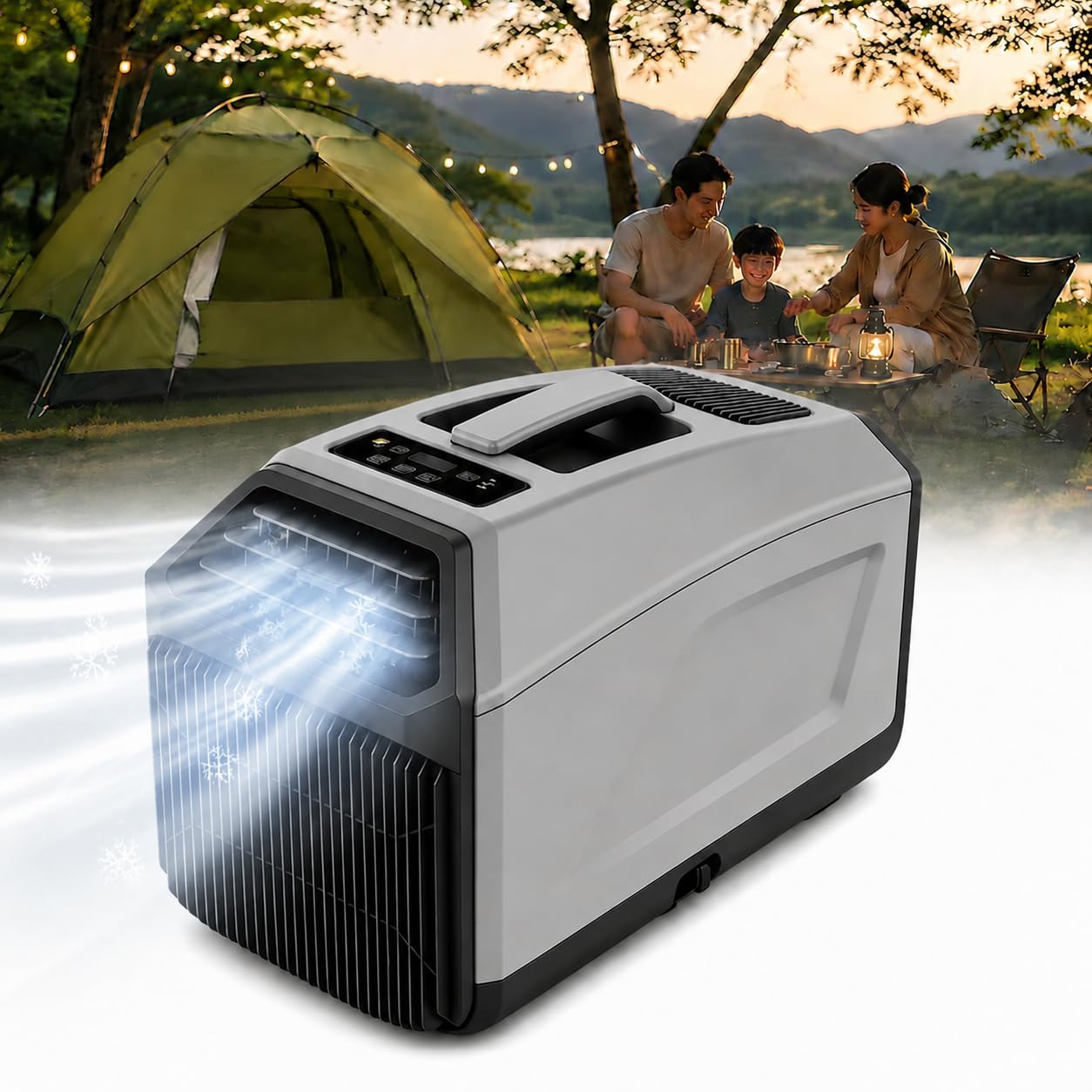KPOUYYDS Mini Air Conditioner, RV AC Unit - 4500/5100 BTU Dual Hose Portable Cooler, 330W Low Power, 36dB Quiet for Tent, Van Life, Truck Cabins, Off-Grid 4500BTU/AC
