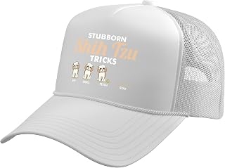 Funny Shih Tzu Trick Dog Lover Trucker Hat with Adjustable Mesh Back