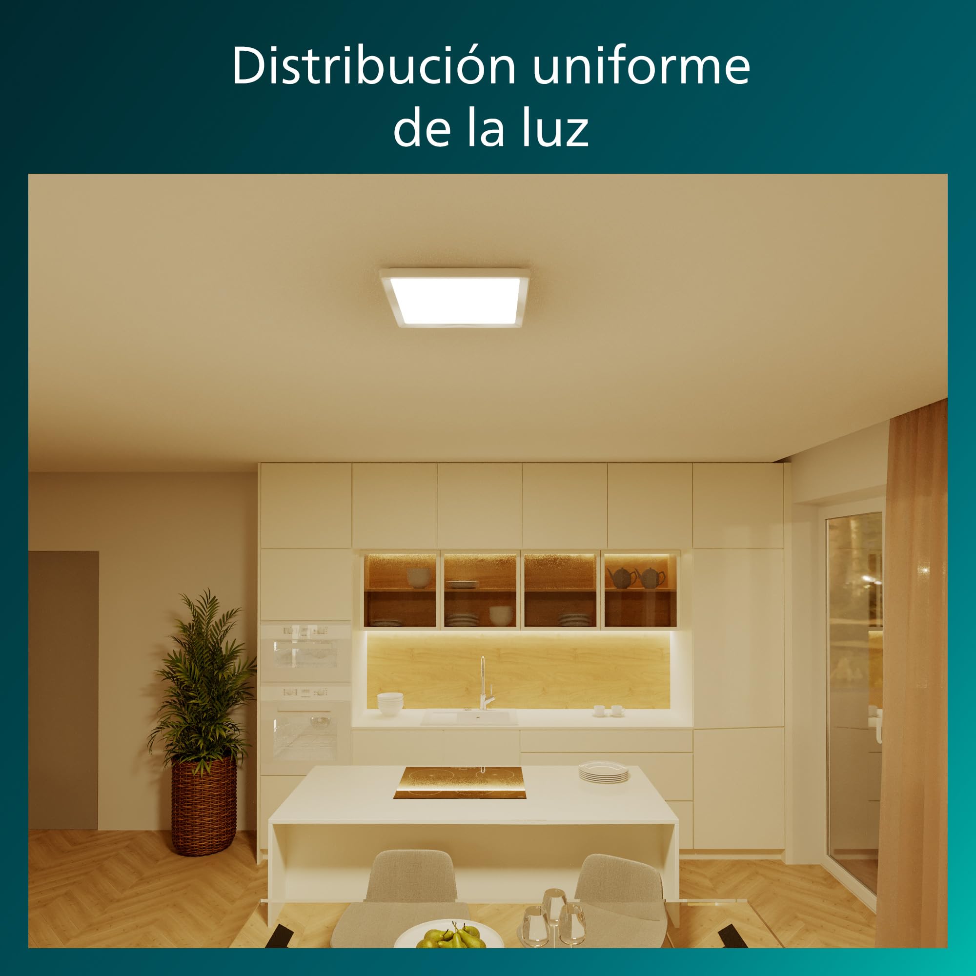 Philips LED SceneSwitch Plafón (12 W), rectangular (30x30cm), con luz blanca cálida, regulable, blanco