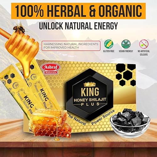 Miniatura 3 de Ashraf Naturals King Honey Shilajit Plus - Mezcla premium de miel y shilajit del Himalaya con extractos de hierbas, energía natural y apoyo de