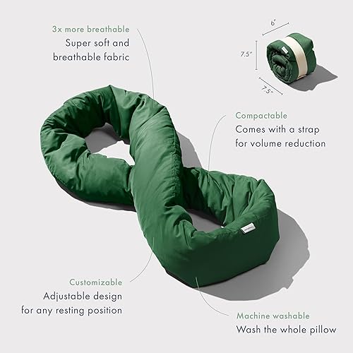 Miniatura 3 de Huzi Infinity Pillow - Almohada cervical de viaje, bufanda versátil y suave con soporte en 360, lavable a máquina, para usar en hogar, viajes,