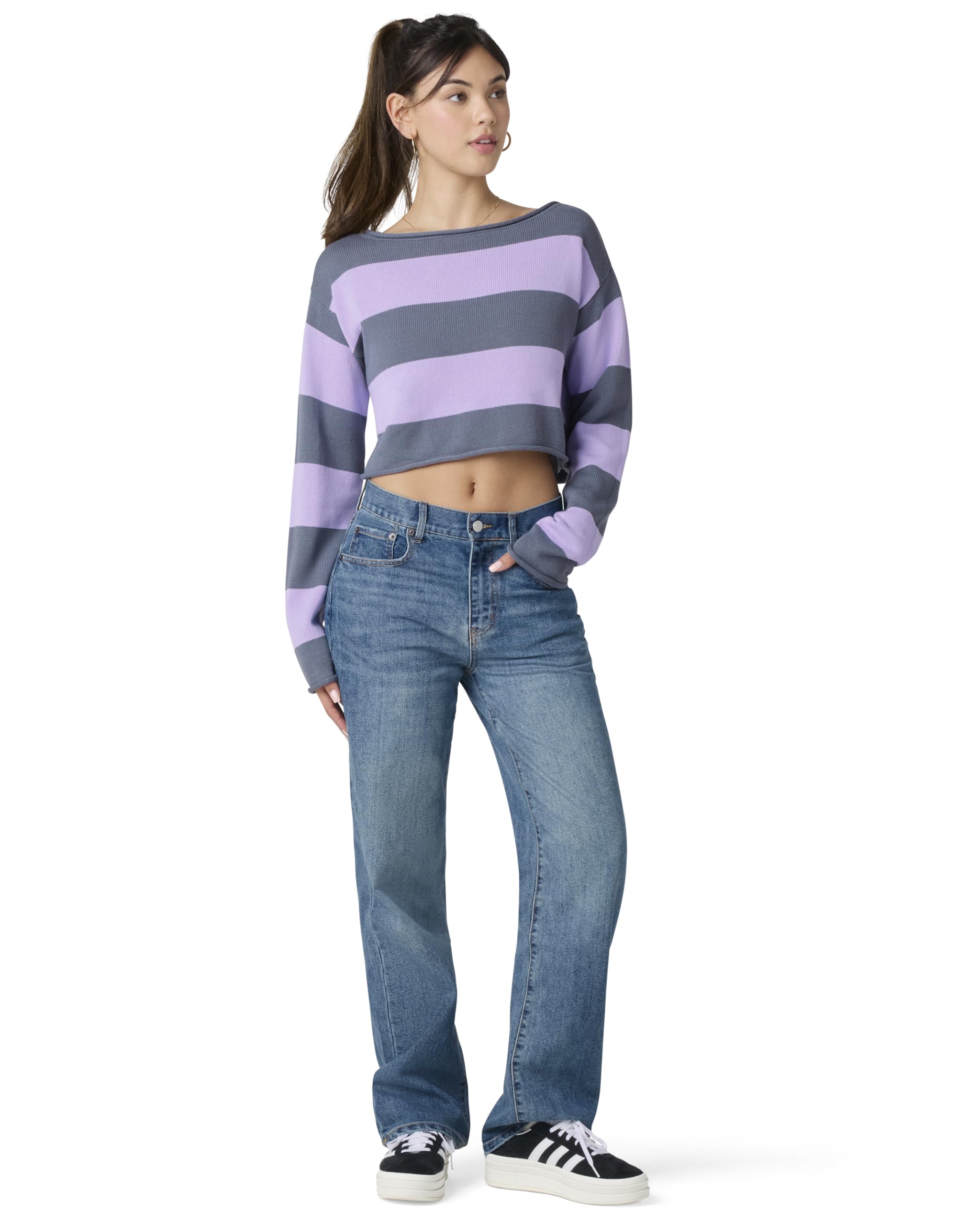Florence by Mills Damen Fbm Playbook Collection Rugby Crop Sweater Pullover